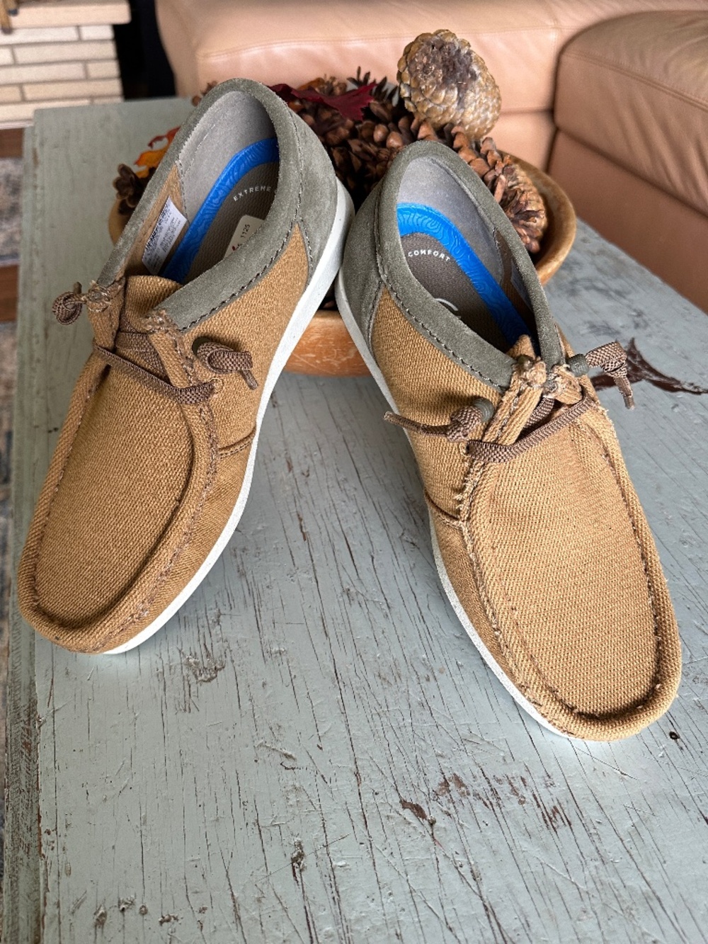 NWT Clarks Men's ShacreLite Moc Dark Sand Combo size 8 'Extreme Confort'